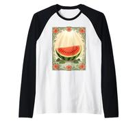 Yalda Watermelon Persian Winter Solstice Celebration Raglan Baseball Tee