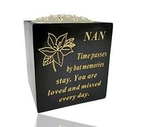 Yaldram Black And Gold Graveside Flower Pot Verse Weatherproof Graveside Tribute Ornament Grave Rose Bowl_14 x 15cm (Black & Gold, Nan)