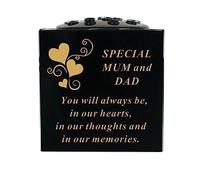 Yaldram Graveside Memorial Rose Bowl, Grave Vase Container for Flower with Personalised Verse Memorial Gift for Loved One. (Mum and Dad)