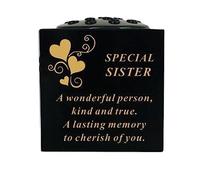 Yaldram Graveside Memorial Rose Bowl, Grave Vase Container for Flower with Personalised Verse, Memorial Gift for Loved One (Sister)