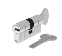 Yale 10-0552-4050-00-2211 2100 Series (Patented) -Swivel Knob-30/35-CK-Satin Euro profile cylinder, Nickel-Plated