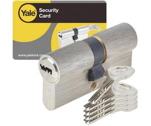 YALE 1000 Series Euro Cylinder, 40/40mm, Anti-Drill, 5 Keys