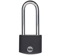 Yale 2.2 Inch Long Shackle Covered Aluminum Lock with 3 keyed Alike Keys for School Gym Locker Fence Gate Toolbox Case Hasp Storage Black