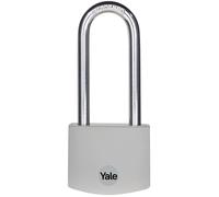 Yale 2.2 Inch Long Shackle Covered Aluminum Lock with 3 keyed Alike Keys for School Gym Locker, Fence, Gate, Toolbox, Case, Hasp Storage (Grey)