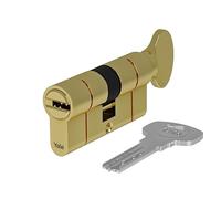 Yale 2100 Series Euro Profile Cylinder (Patented) - Rotary Knob - 30/45 - CK - Polished Brass - Blister Quantity 1
