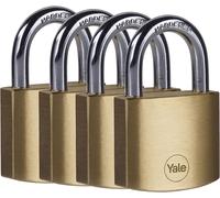 Yale Brass Padlocks 40mm Pack of 4 Y110B Shed Garage Gate Security Locks