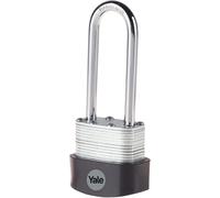 Yale 40mm Laminated Steel Padlock Long Shackle Y125B High Security Outdoor Lock