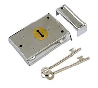 Yale 46mm Chrome Effect Metal Rim Lock, (H)76mm (L)102mm