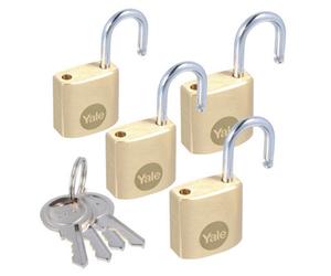Yale 4Pc Mini Travel Padlocks Set 20mm