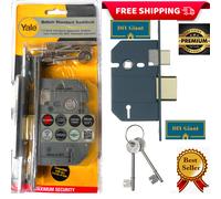 Yale 5 Lever 2.5"/ 3" Maximum Security Mortice Sashlock Brass/Chrome PM56067