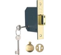 Yale 5 Lever Mortice Deadlock Maximum Security Polished Brass 3 Inch 76 mm
