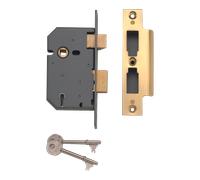Yale 5 Lever Sashlock Brass 2.50
