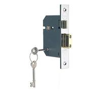 Yale 5 Lever Mortice Sashlock, High Security, Chrome Finish, 2.5 Inch/64 mm