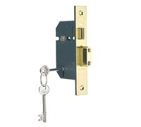 Yale 5 Lever Mortice Sashlock, High Security, Polished Brass, 3 Inch/76 mm
