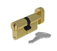 Yale 500 Series Plus Euro Profile Cylinder - Rotary Knob - 35/35 - CK - Polished Brass - Blister Quantity 1