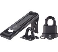 Yale 51mm Weatherproof Padlock & Hasp Set Outdoor Shed Gate Security