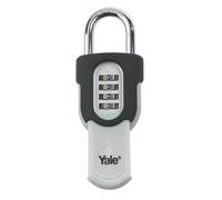 Yale 55mm 4 Dial Combination Padlock Sliding Cover Security Lock Y879