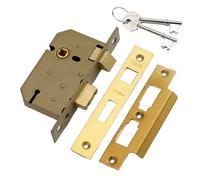 Yale 64mm Brass Effect Metal 3 Lever Sashlock