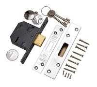 Yale PM562 High Security BS 5 Lever Mortice Dead Lock 64mm 2.5-inch - Polished Chrome Finish - 2 Keys included
