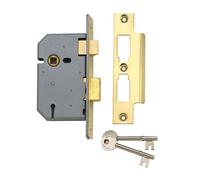 Yale 76mm Brass Effect Metal 3 Lever Sashlock