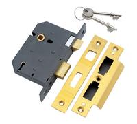 Yale 5 Lever Mortice Sashlock, High Security, Polished Brass, 3 Inch/76 mm