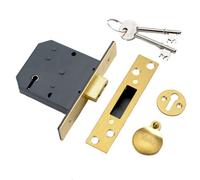 Yale P-M552-PB-78 5 Lever Mortice Deadlock, Visi Pack, Suitable for External Doors, Brass Finish, 3 Inch/76 mm, Polished Brass
