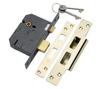 Yale 76mm Polished Brass Effect Metal 5 Lever Sashlock