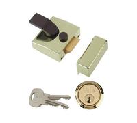 Yale 85 Deadlocking Nightlatch 40mm Backset Brasslux Finish Box