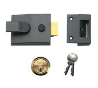 Yale 88 Standard Nightlatch 60mm Backset Dmg Finish Satin Chrome Cylinder Box