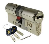 Yale Anti-Snap 3 Star Euro Double Cylinder, High Security, Nickel Finish, 45.50 (95 mm)