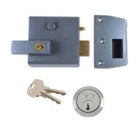 NIGHT LATCH NIGHTLATCH P1 DOUBLE LOCKING 60mm CYLINDER YALE IN DARK METAL GREY
