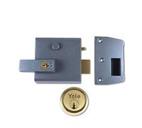 Yale B-1-DMG-PB-60 - Double Locking Nightlatch - 60mm - Dark Metallic / Polished Brass Finish High Security can be locked from inside with key