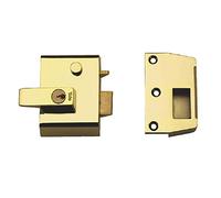 Yale B-2-BLX-PB-40 Double Locking Nightlatch, 40 mm Backset, Brass Finish, High Security, can be Locked from Inside with Key, Brasslux