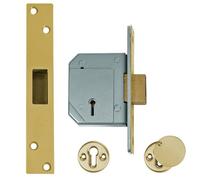 Yale B-3G114-PL-67 5 Lever Mortice Deadlock brass