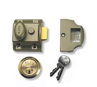 Yale B-723-ENB-PB-40 Deadlatch Nightlatch, Nickel Finish/Brass Cylinder, 40 mm Backset