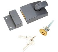 Yale B-82-DMG-PB-60 Standard Nightlatch, Standard Security, Dark Metallic Finish/Polished Brass Cylinder, 60 mm Backset