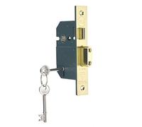 Yale B-BSSL-3.0-PB British Standard 5 Lever Mortice Sashlock, Boxed, Suitable for External Doors, Chrome Brass, 3 Inch/76 mm