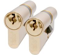 Yale B-ED3545KA-PB - Euro Cylinder Lock - Keyed Alike - 35/45 (90mm) / 35:10:45 - Brass Finish - Standard Security - 2 Cylinders - Polybag