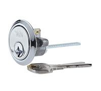 Yale B-X5-CH Replacement Rim Cylinder, suitable for 38mm-57mm doors, High Security, 2 keys provided, Chrome Finish, Boxed