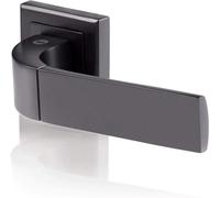 Yale Bologna Matt Black Door Handle for Indoor Wooden Door, Stylish Modern Easy Fit Handle with All Fixtures Supplied, Euro Profile Cylinder Keyhole Cover Included