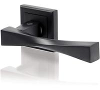 Yale Verona Matt Black Door Handle for Indoor Wooden Door, Stylish Modern Easy Fit Handle with All Fixtures Supplied, Euro Profile Cylinder Keyhole Cover Included