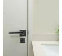 Yale Siena Black Door Handle 35-ZR-8x8-A002-WC-56-11, Stylish Modern Design for Bathroom WC, Thumbturn Cylinder Locking Set, All Fixtures Supplied