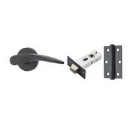 Yale Black Zinc Alloy Lever Door Handle (L)124mm (D)70mm, Set