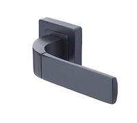 Yale Bologna Matt Black Door Handle for Indoor Wooden Door, Stylish Modern Easy Fit Handle with All Fixtures Supplied, Euro Profile Cylinder Keyhole Cover Included