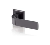 Yale Bologna Matt Black Door Handle for Indoor Wooden Door, Stylish Modern Easy Fit Handle with All Fixtures Supplied, Euro Profile Cylinder Keyhole Cover Included