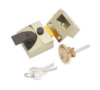 Yale Brass Effect 40mm Left & Right-Handed Deadlock Night Latch, (H)70mm (W)62mm