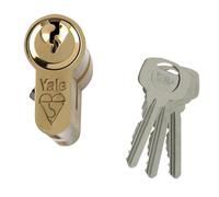 Yale Euro Cylinder PKM3030-PB KM Superior – 30/30 (70mm) Brass, 1 Star High Security