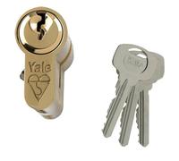 Yale PKM4545-PB - KM Superior 1 Star Euro Cylinder Lock - 45/45 (100mm) / 45:10:45 - Brass Finish - High Security