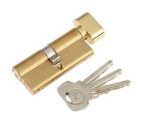 Yale PKMT3030-PB - KM Superior 1 Star Euro Cylinder Lock - Thumb Turn- 30/30 (90mm) / 30:10:30 - Brass Finish - High Security - 2 Cylinders