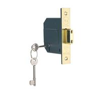 Yale British Standard 5 Lever Mortice Deadlock, High Security, Visi Pack, Suitable for External Doors, Brass Finish, 2.5 Inch/64 mm